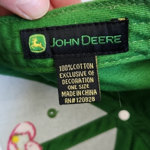 John Deere Green White Pink Heart Tractor Baseball Hat Cap - Picture 16 of 16